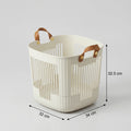 White Plastic Laundry Basket with Handles By Zodiya