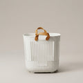 White Plastic Laundry Basket with Handles By Zodiya