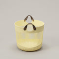 Beige Plastic Laundry Basket with Handles By Zodiya