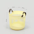 Beige Plastic Laundry Basket with Handles By Zodiya