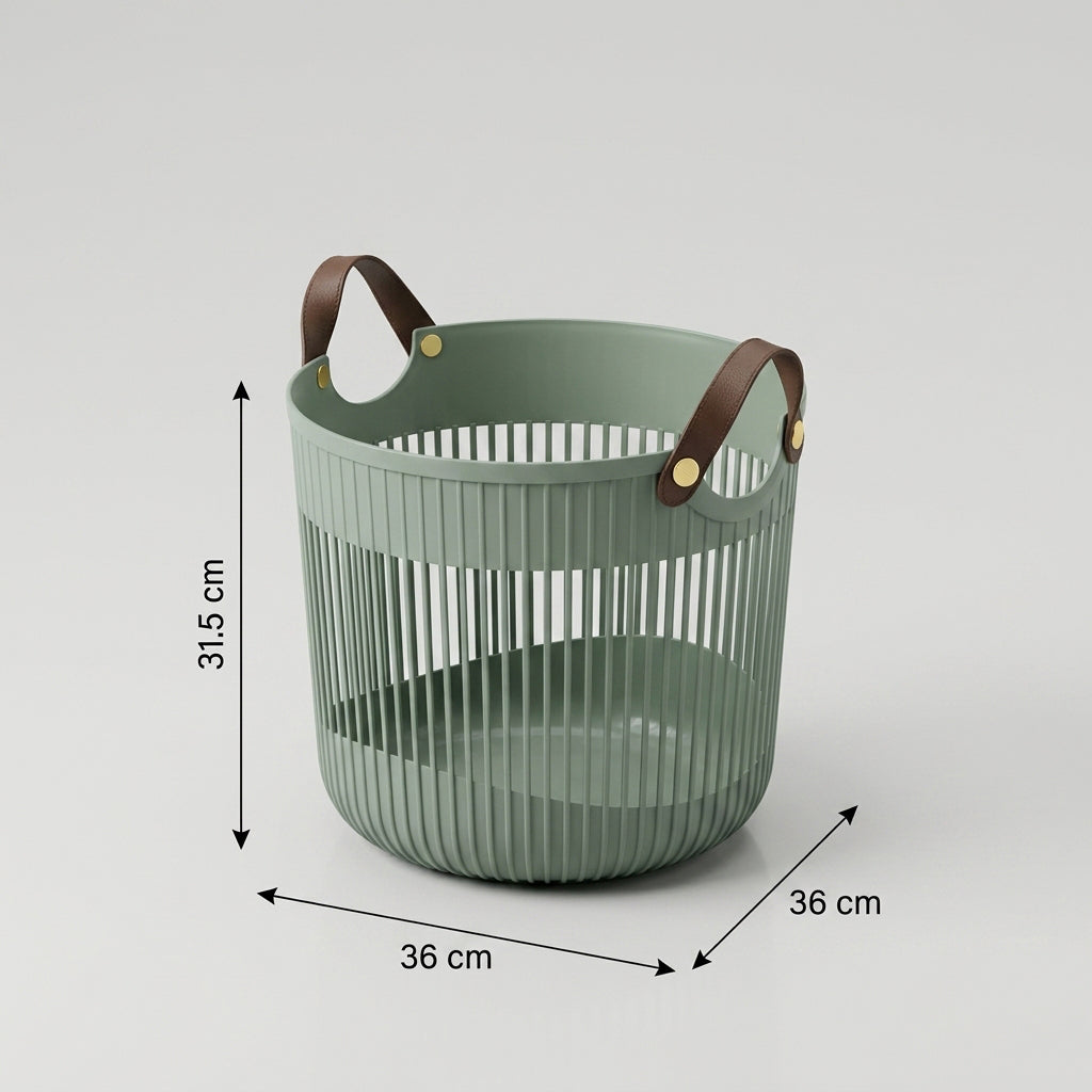 Grey Plastic Laundry Basket By Zodiya