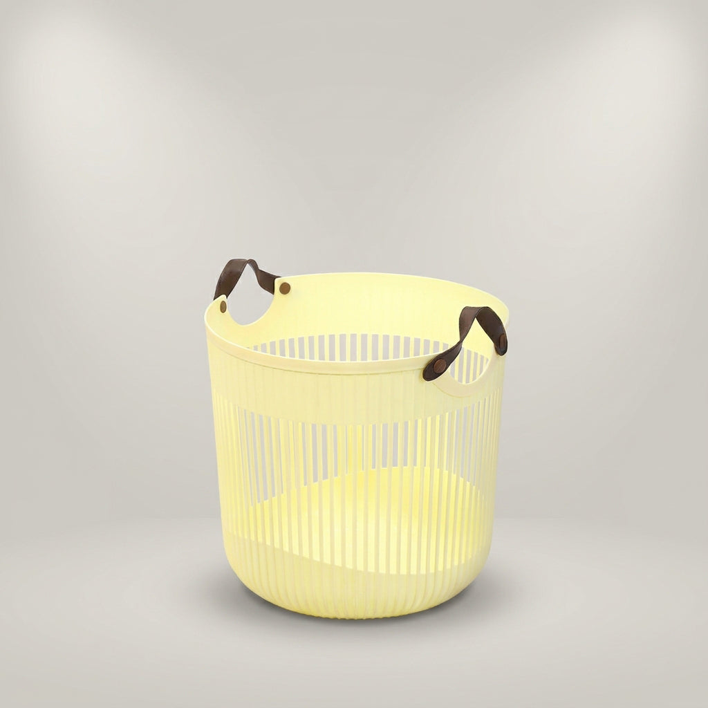 Beige Plastic Laundry Basket (medium) by Zodiya