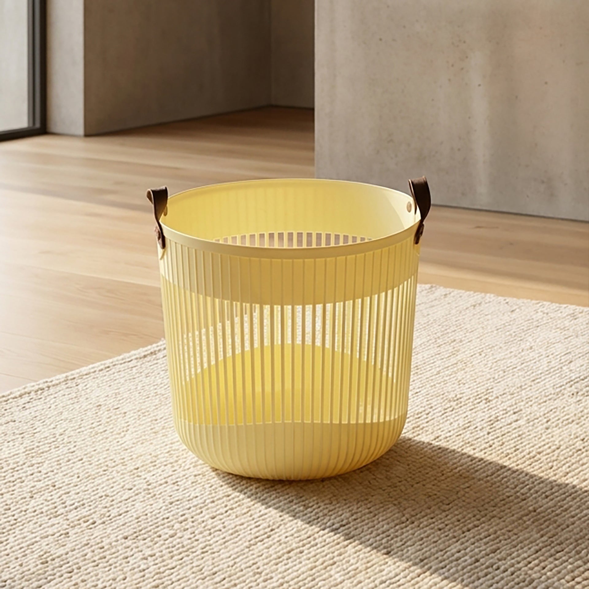Yellow Medium Laundry Basket by Zodiya