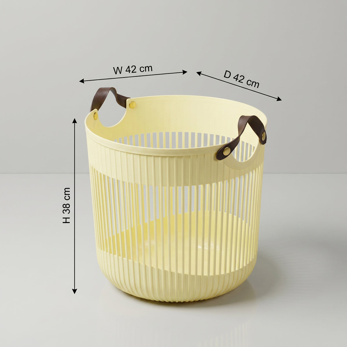 Beige Plastic Laundry Basket (medium) by Zodiya
