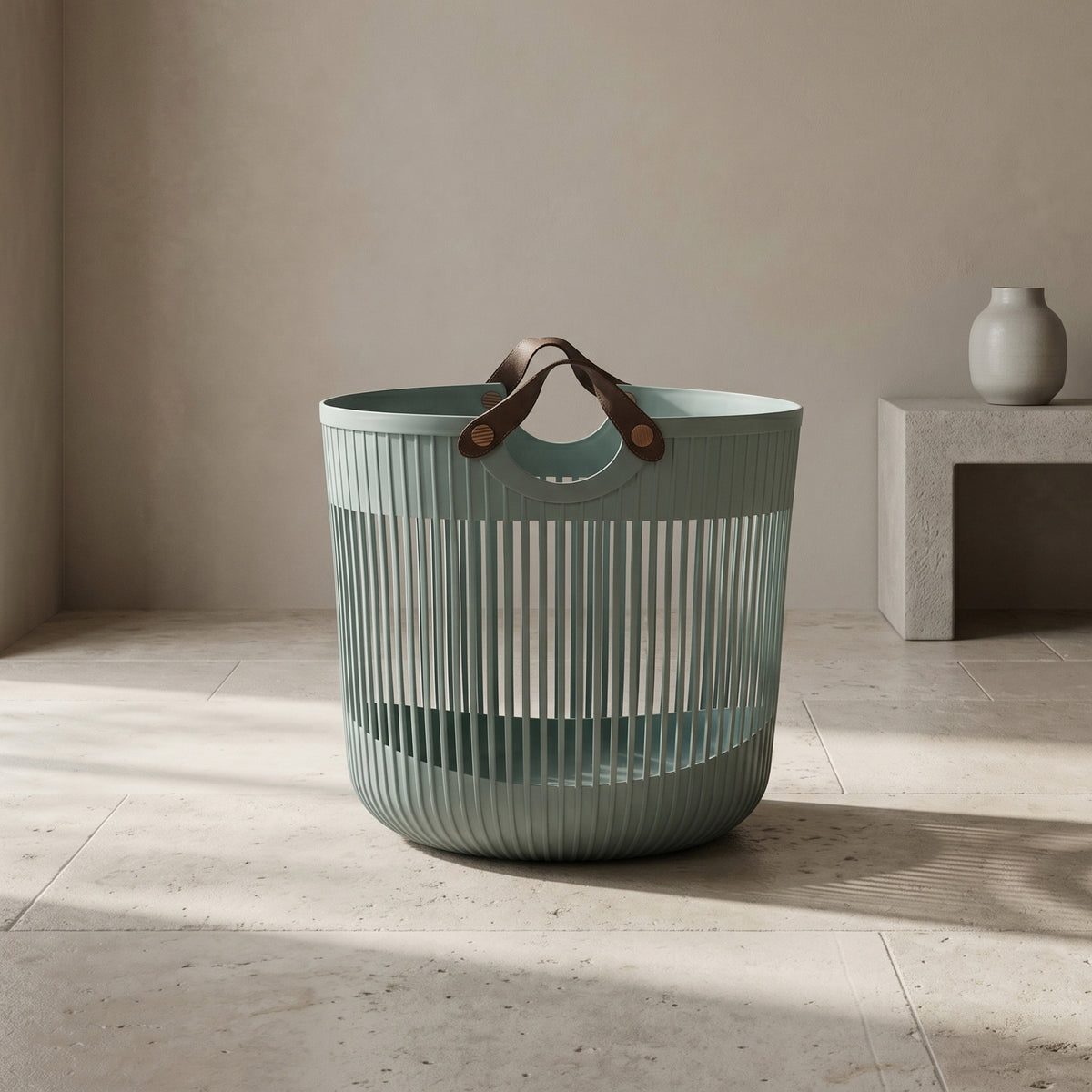 Grey Plastic Laundry Basket By Zodiya