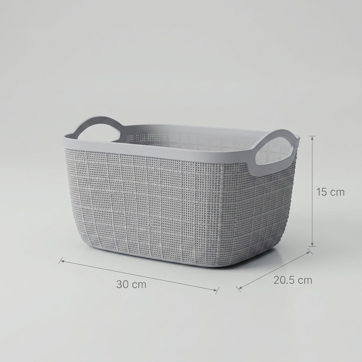 Grey Multipurpose Organiser Basket with Handles By Zodiya