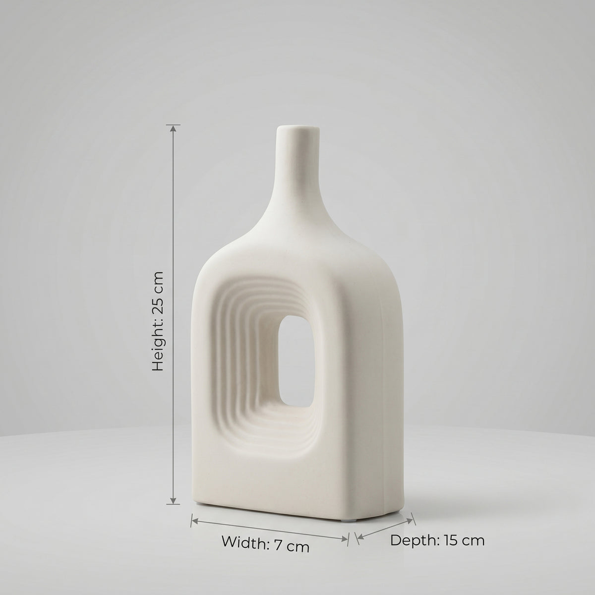 Mauve Off-White Hollow Arch Ceramic Vase By Zodiya