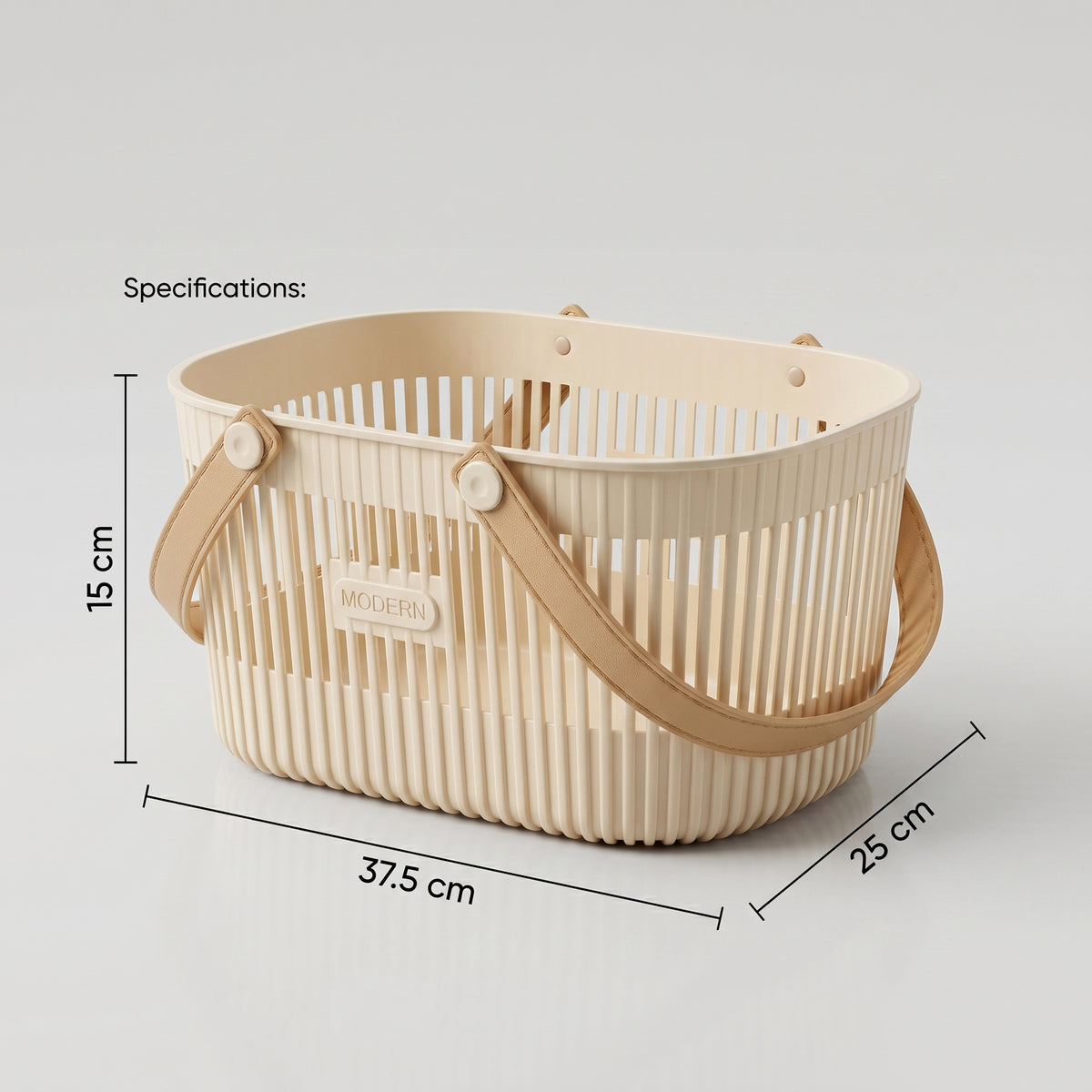 Cream Multipurpose Organiser Basket with Handle by Zodiya