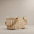 Cream Multipurpose Organiser Basket with Handle by Zodiya