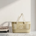 Beige Multipurpose Organiser Basket with Handle by Zodiya