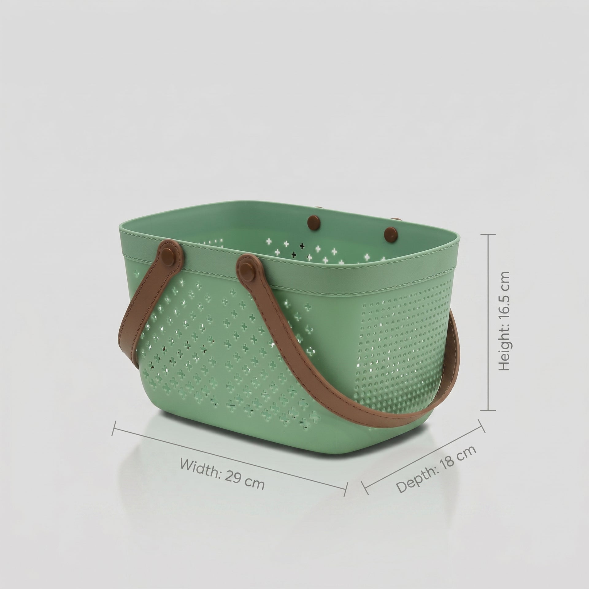 Green Multipurpose Organiser Basket with Handle by Zodiya