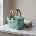 Green Multipurpose Organiser Basket with Handle by Zodiya