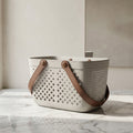 Off White Multipurpose Organiser Basket with Handle by Zodiya
