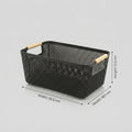 Black Multipurpose Storage Basket with Wooden Handles by Zodiya