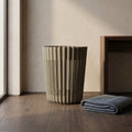 Grey Medium Ribbed Plastic Trash Bin by Zodiya