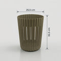 Grey Ribbed Plastic Trash Bin by Zodiya