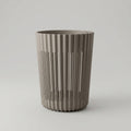 Grey Ribbed Plastic Trash Bin by Zodiya
