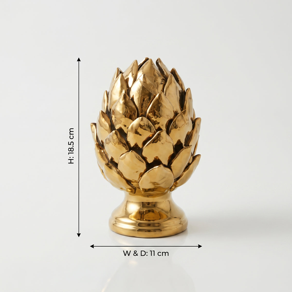 Gold Polished Pinecone Finial Ceramic Vase by Zodiya