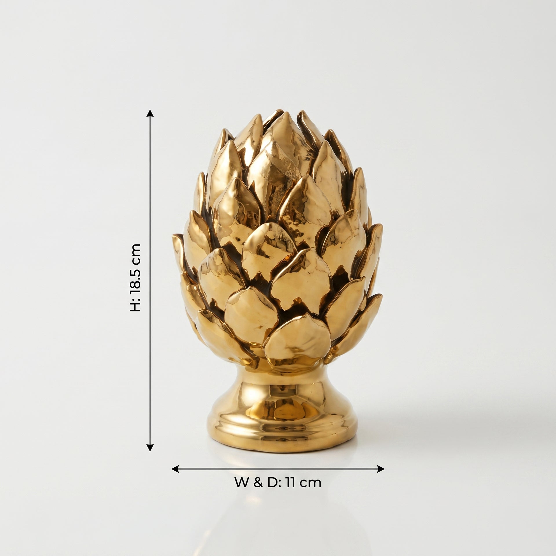 Gold Polished Pinecone Finial Ceramic Vase by Zodiya