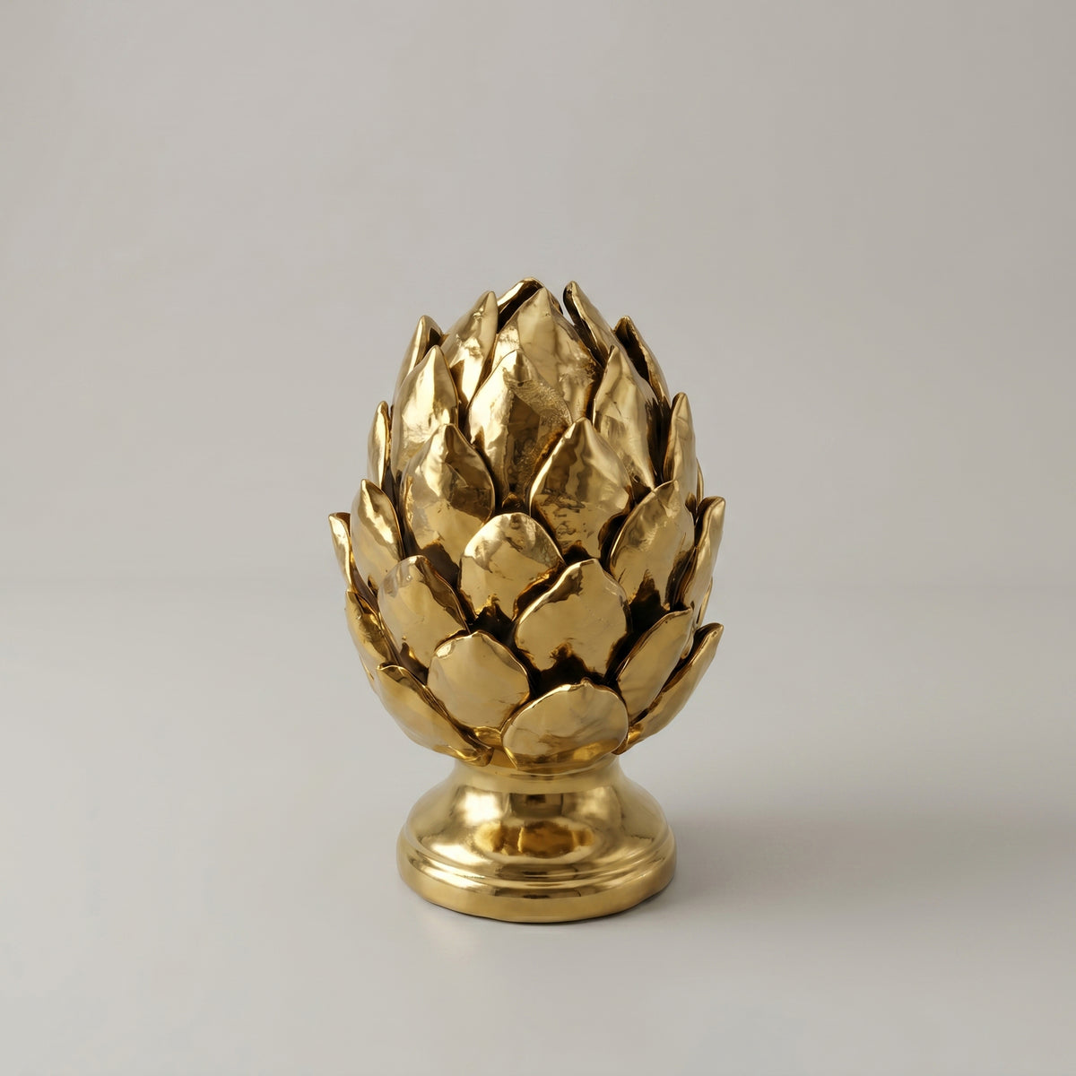 Gold Polished Pinecone Finial Ceramic Vase by Zodiya