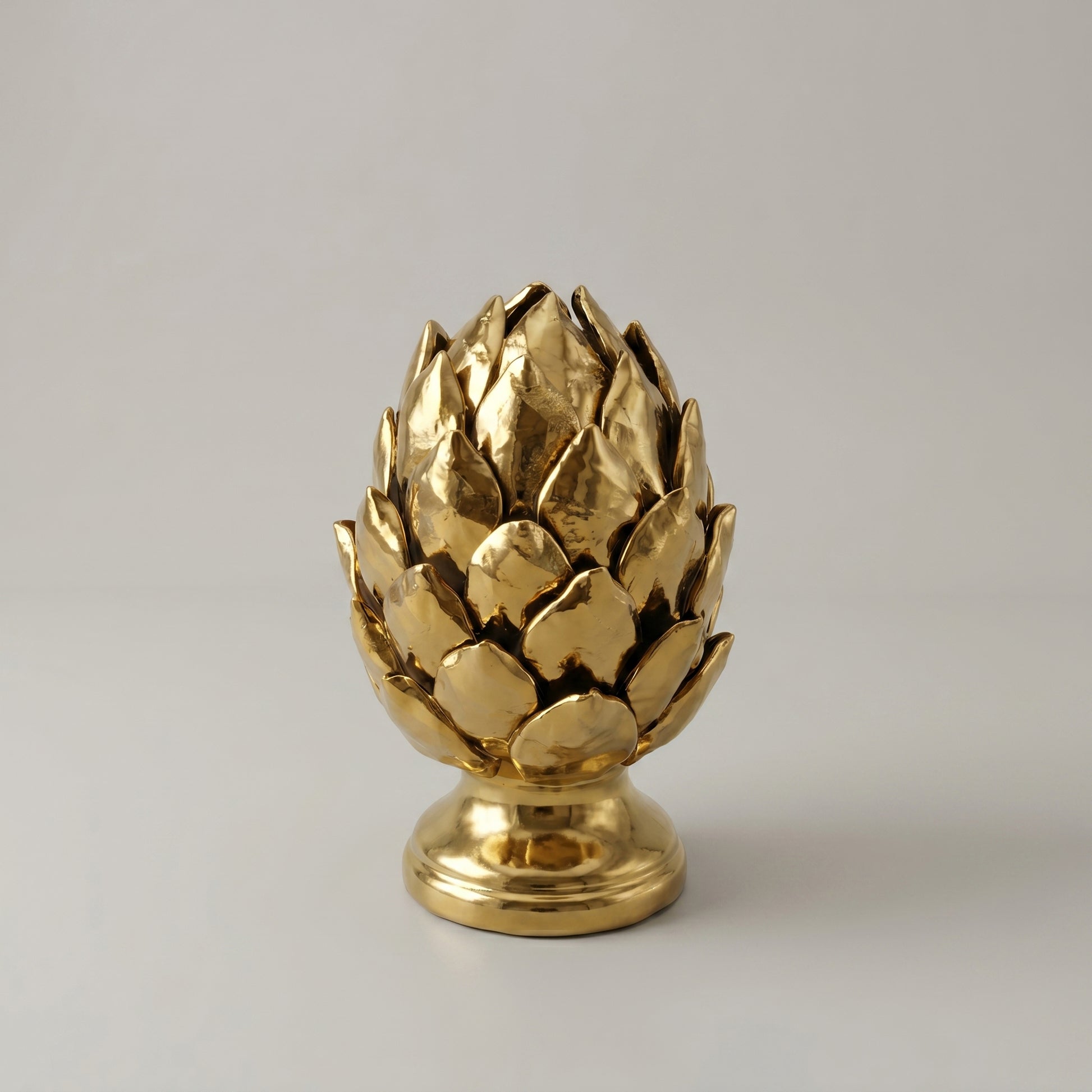 Gold Polished Pinecone Finial Ceramic Vase by Zodiya-3