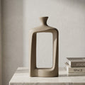 MAUVE Beige Center Cutout Ceramic Flower Vase by Zodiya