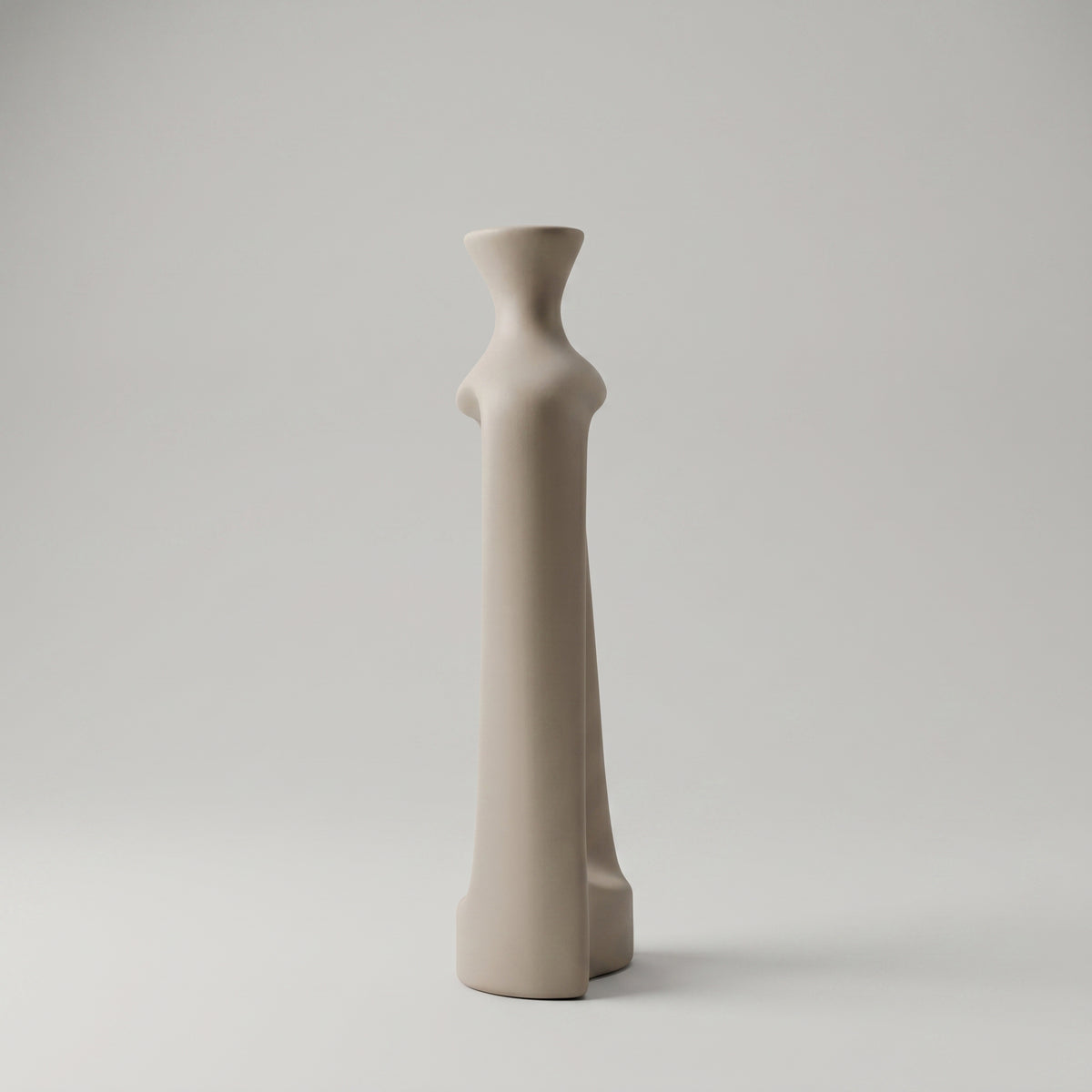 MAUVE Beige Center Cutout Ceramic Flower Vase by Zodiya