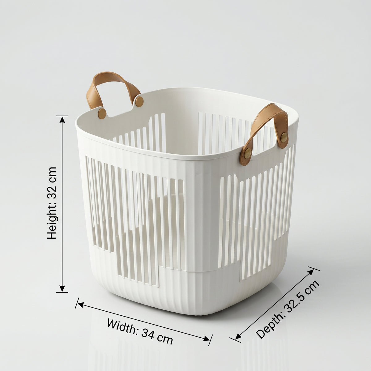 White Plastic Laundry Basket by Zodiya