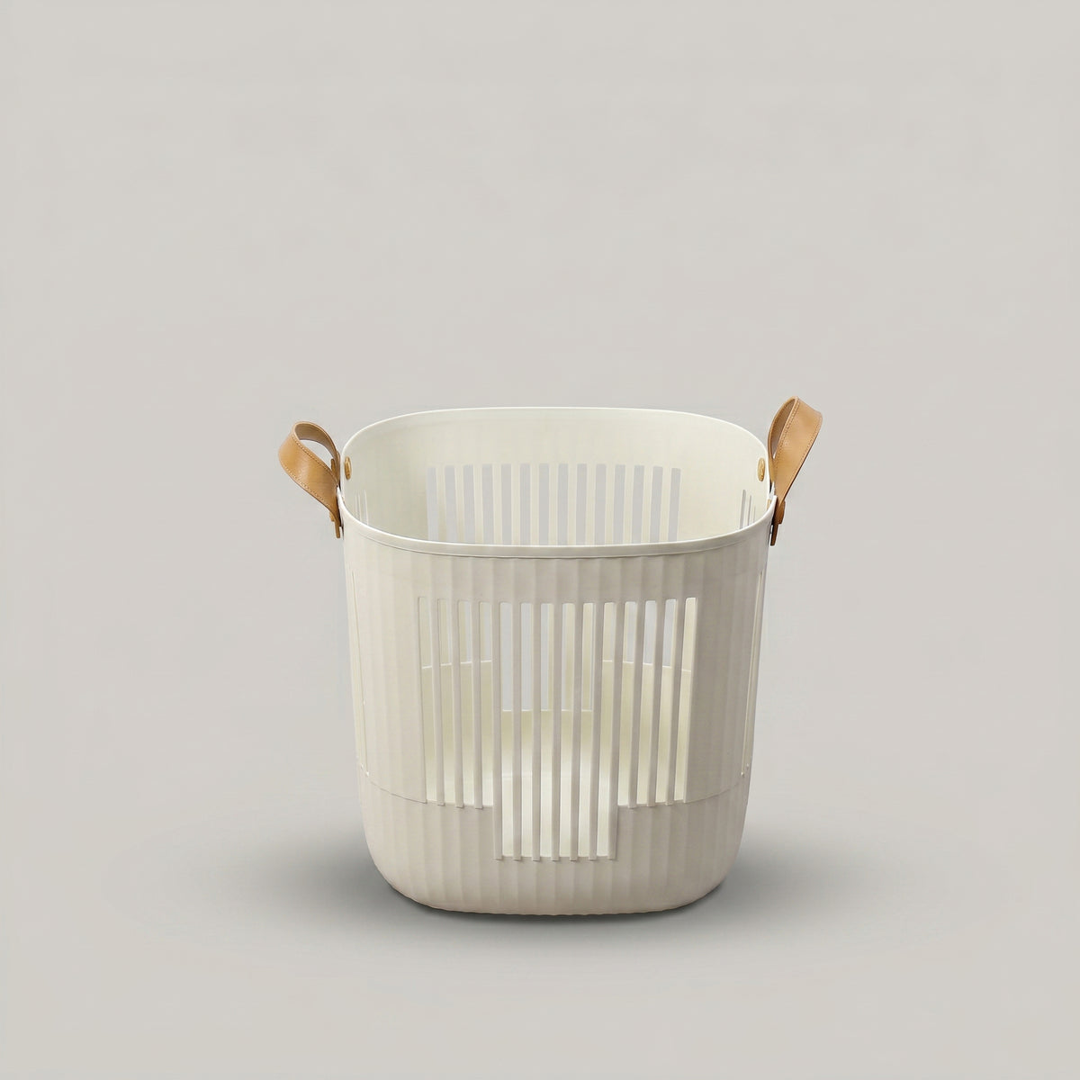 White Plastic Laundry Basket by Zodiya