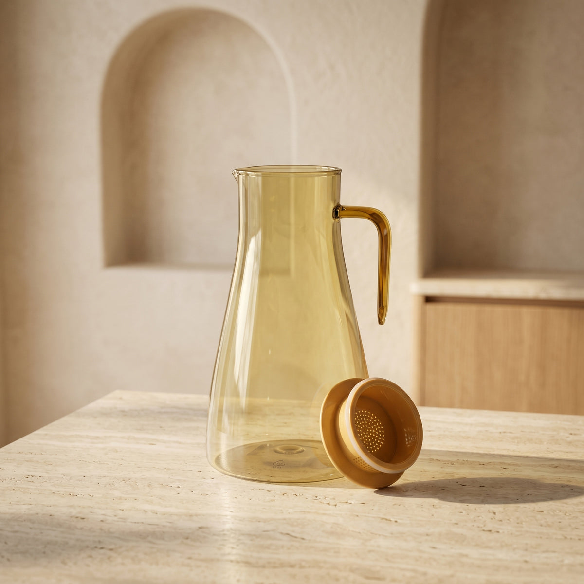 Orange Glass Water Jug by Zodiya