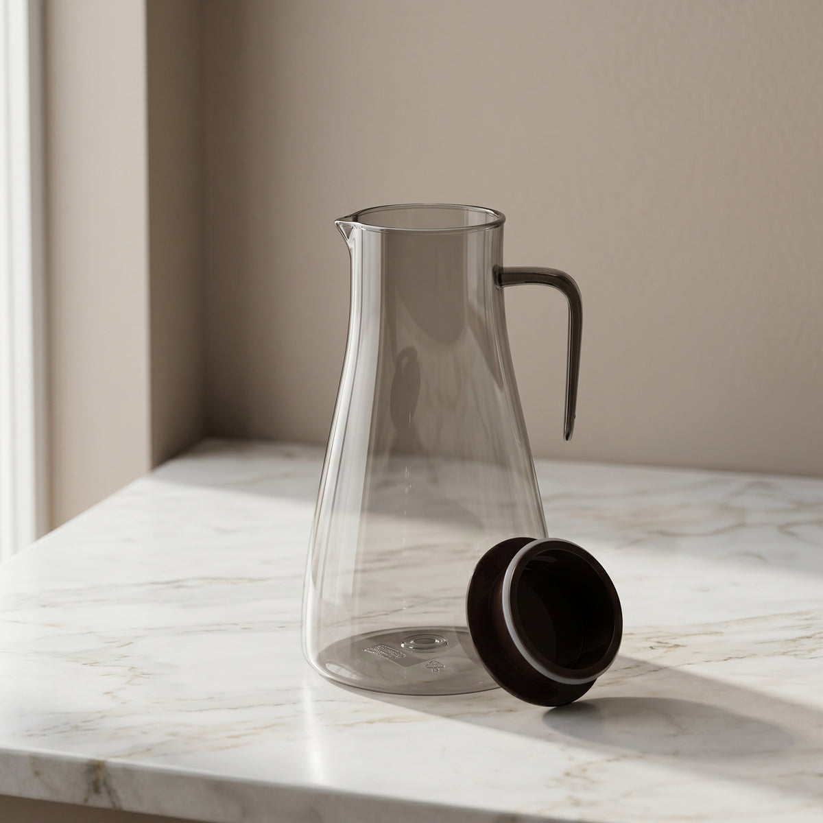 Black Glass Water Jug by Zodiya
