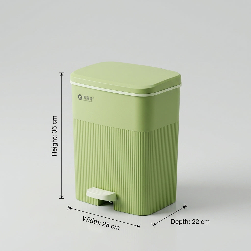Green Trash Bin with Pedal by Zodiya