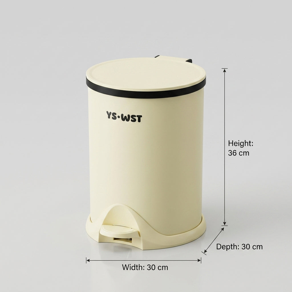 Cream Trash Bin by Zodiya