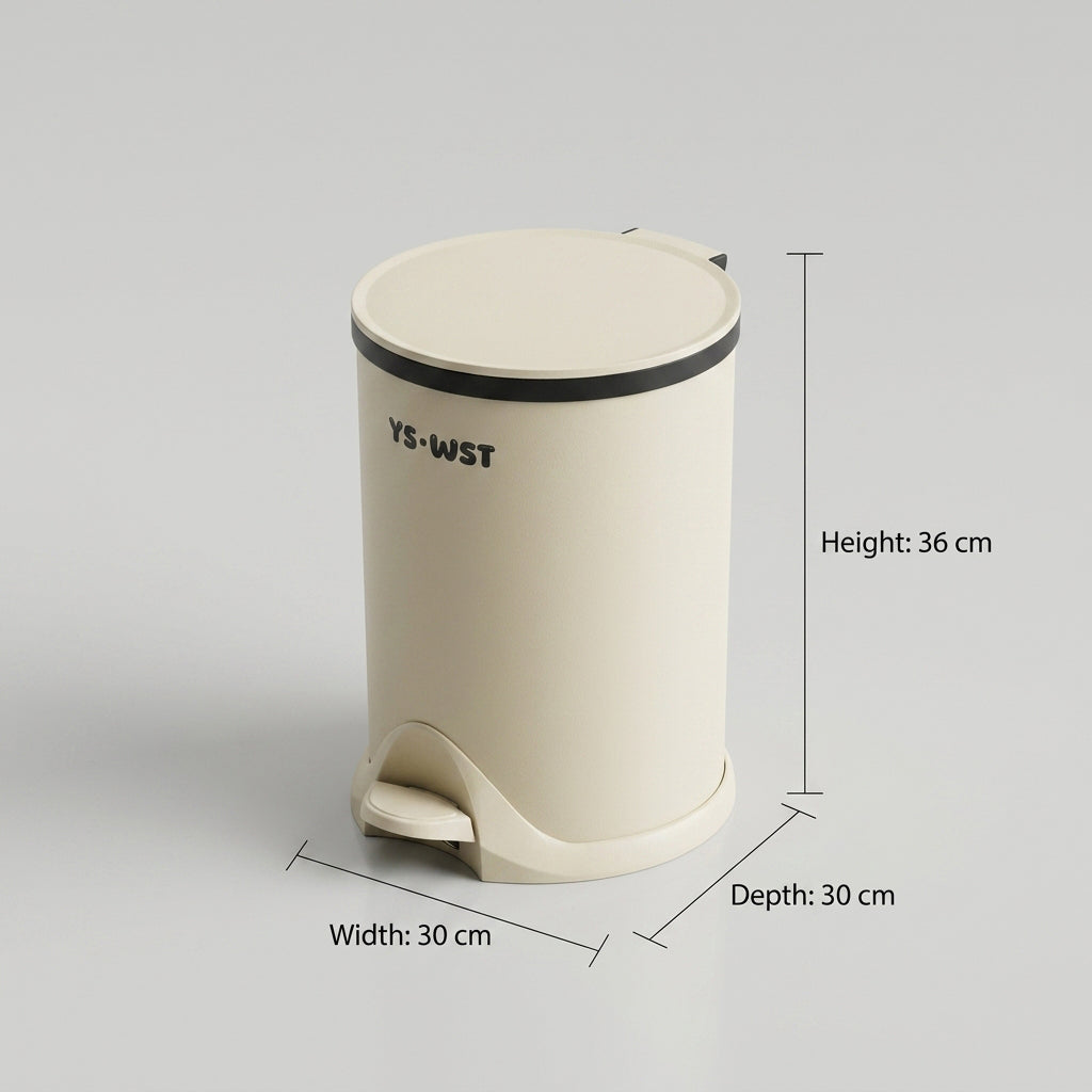 Beige Trash Bin by Zodiya