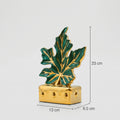 Green & Gold Ceramic Maple Leaf Decor by Zodiya
