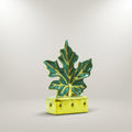 Green & Gold Ceramic Maple Leaf Decor by Zodiya