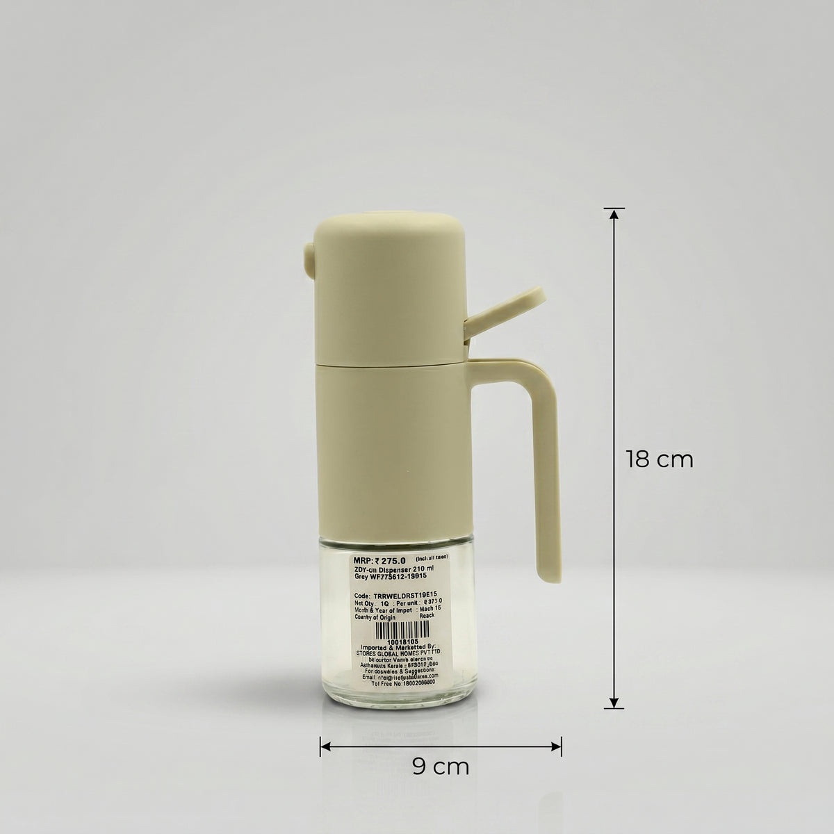 Grey 210 ml Oil Dispenser Bottle by Zodiya