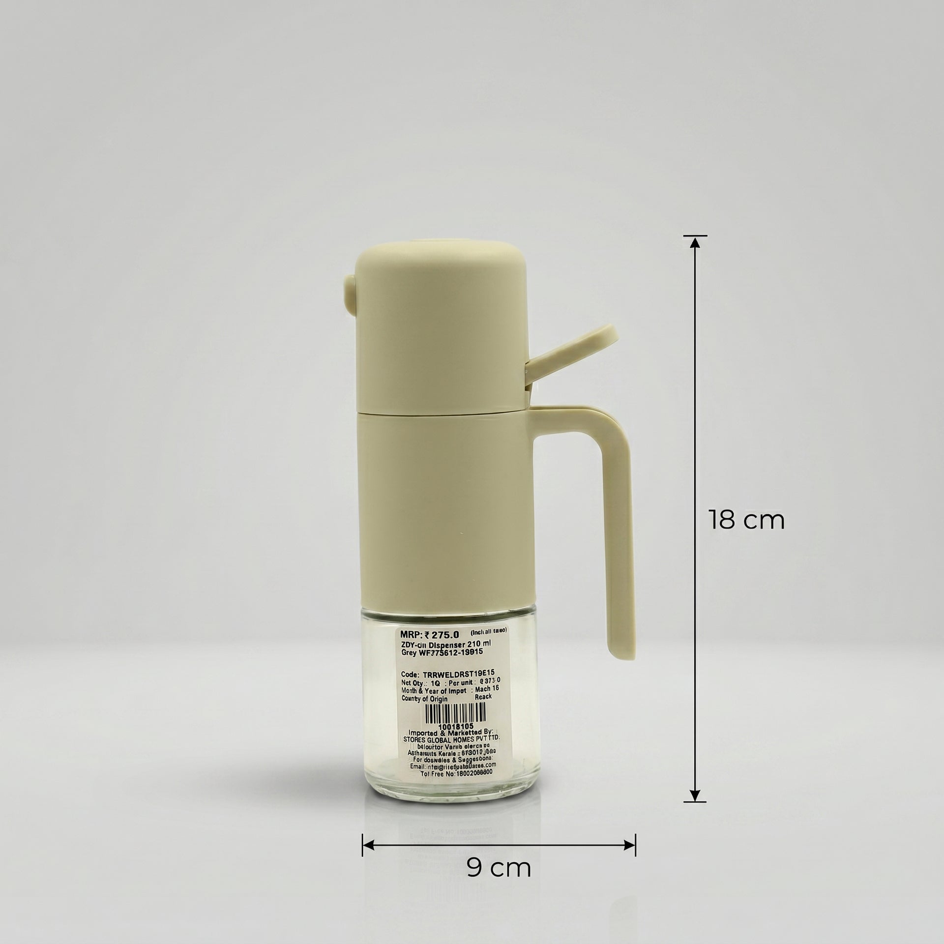 Grey 210 ml Oil Dispenser by Zodiya