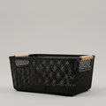 Black Multipurpose Metal Organiser Basket by Zodiya