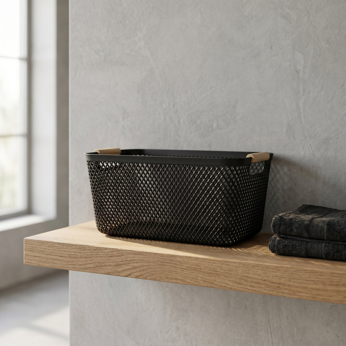 Black Multipurpose Metal Organiser Basket by Zodiya
