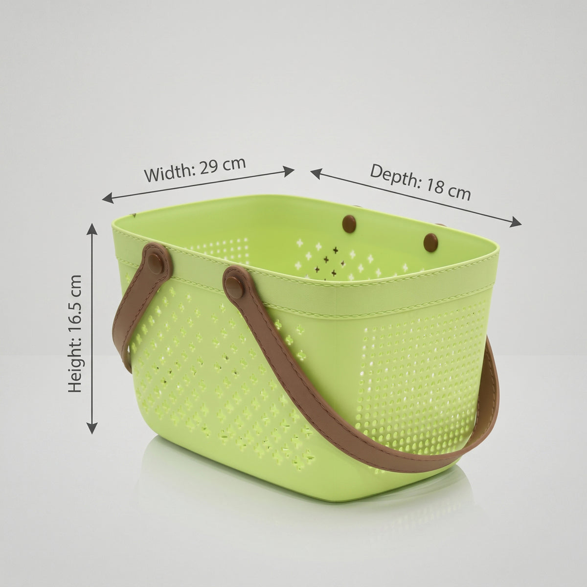 Pista Green Multipurpose Organiser Basket with Handle by Zodiya