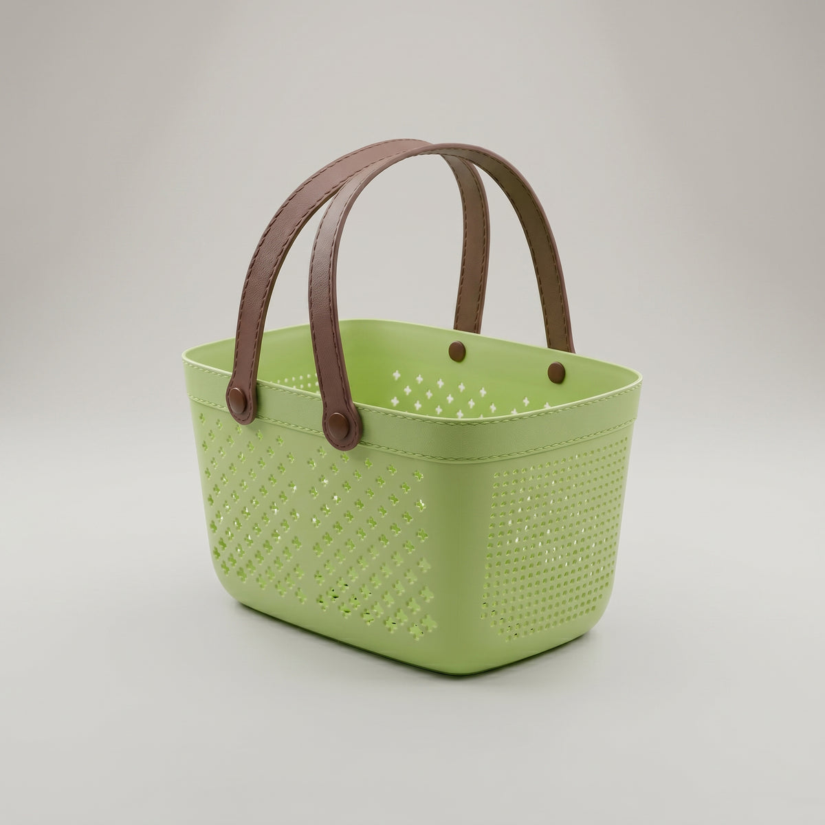 Pista Green Multipurpose Organiser Basket with Handle by Zodiya