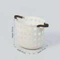 White Flexible Laundry Basket with leather Handles by Zodiya
