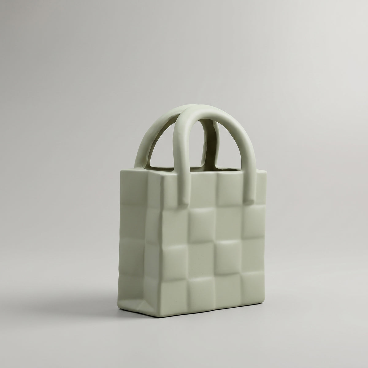 Sage Green Ceramic Handbag Vase by Zodiya