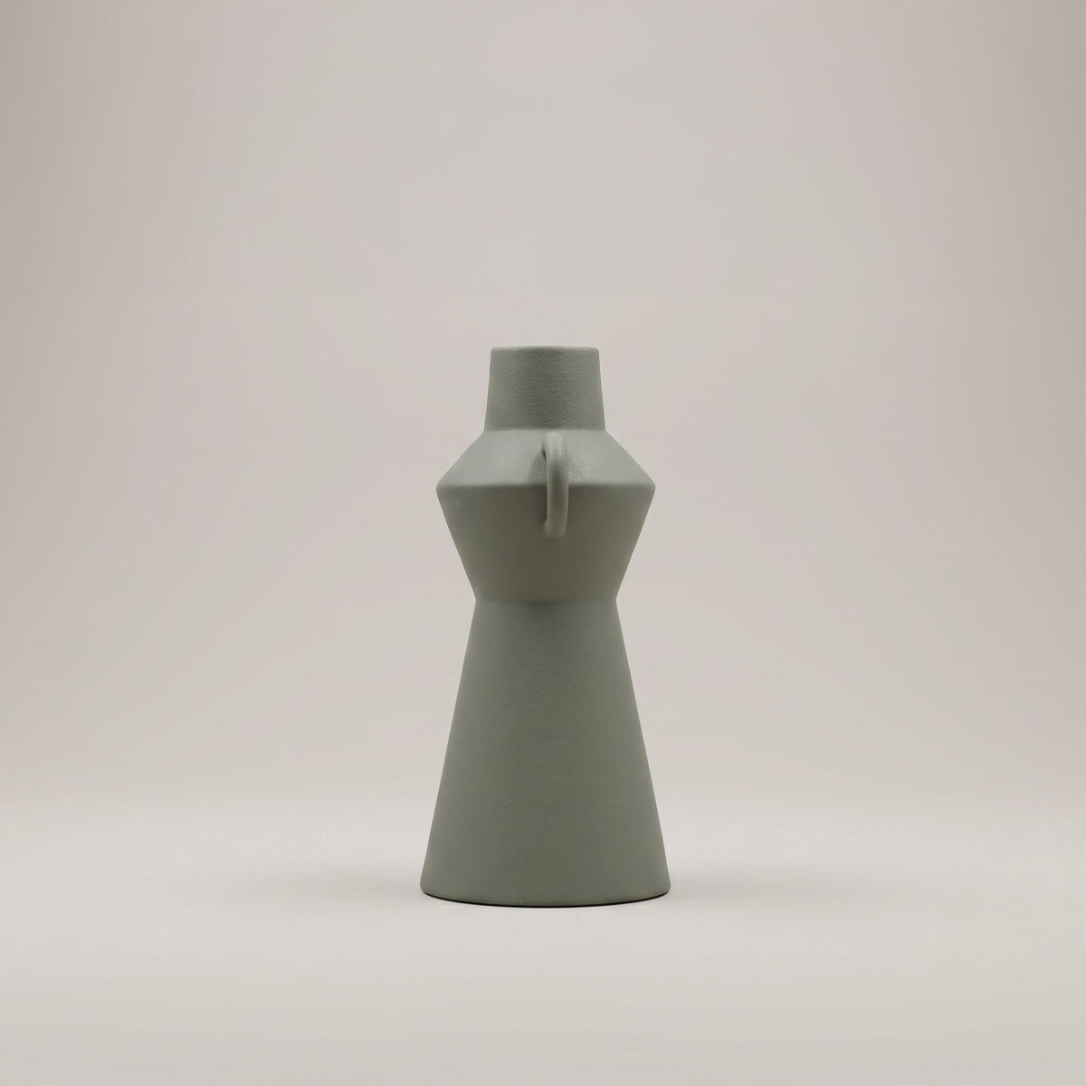Grey Ceramic Flower Vase with Handles by Zodiya