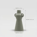 Grey Ceramic Flower Vase with Handles by Zodiya
