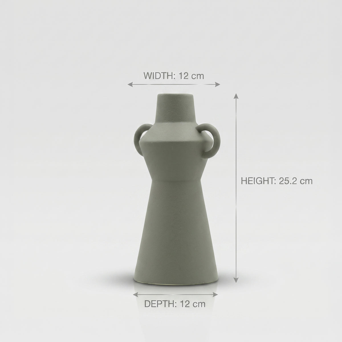 Grey Ceramic Flower Vase with Handles by Zodiya