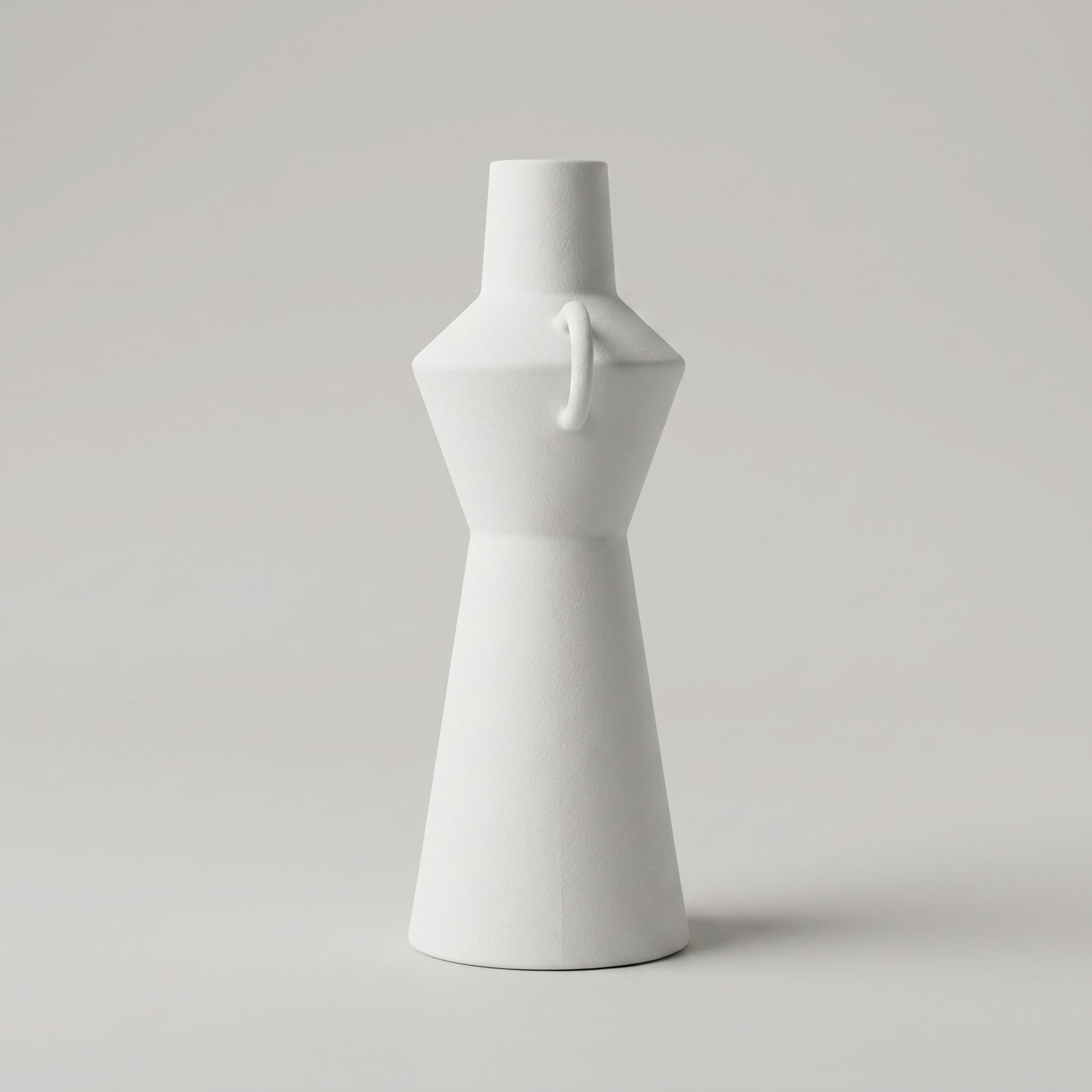 White Ceramic Vase with Handles by Zodiya-3