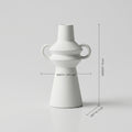 White Ceramic Flower Vase with Handles by Zodiya