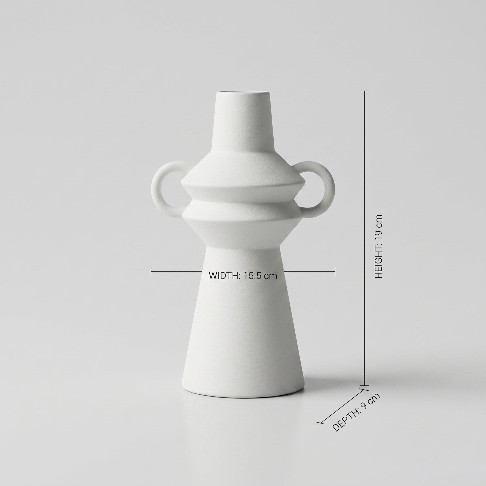 White Ceramic Vase with Handles by Zodiya